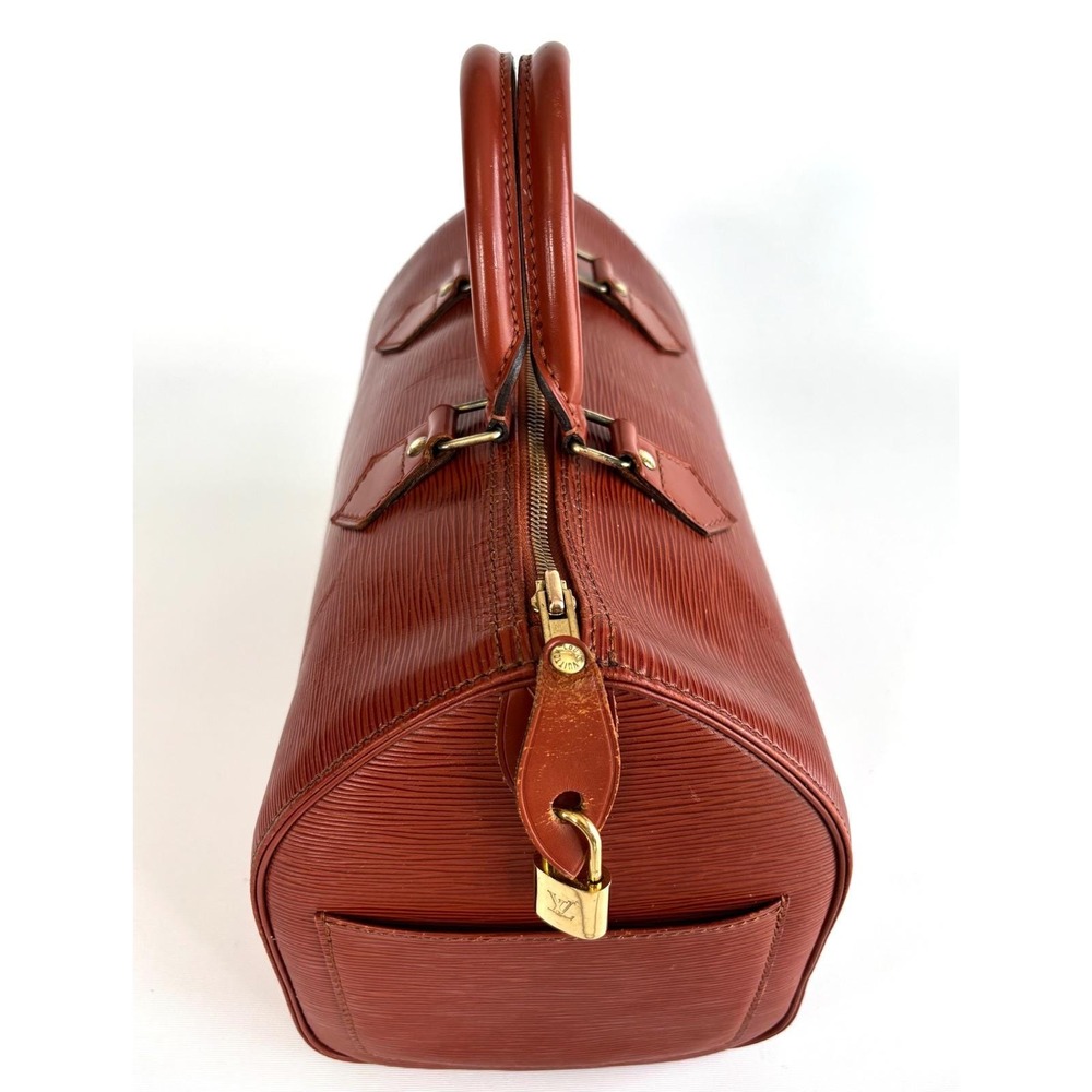 Louis Vuitton Speedy 30 Kenyan Brown Epi Leather Vintage Satchel Bag 1985-2012 - Picture 7 of 12